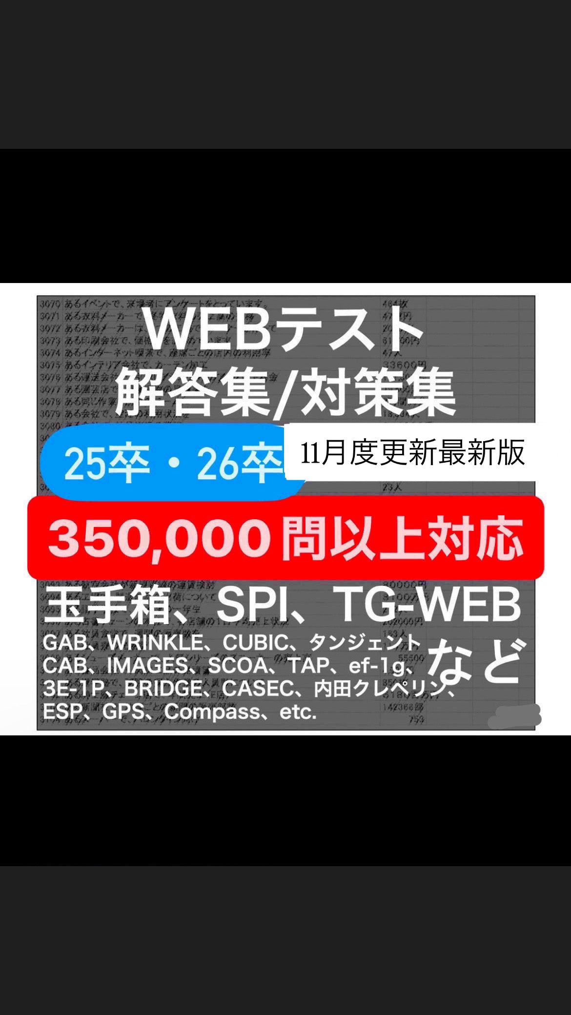 【即ダウンロード可能】26・27・28年卒本採用対応 WEBテスト解答集